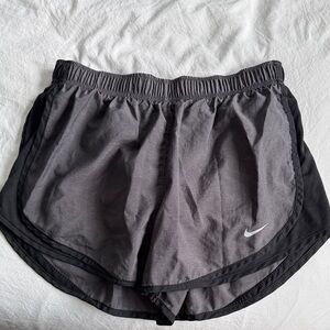 Nike Women's Charcoal and Black Athletic Shorts